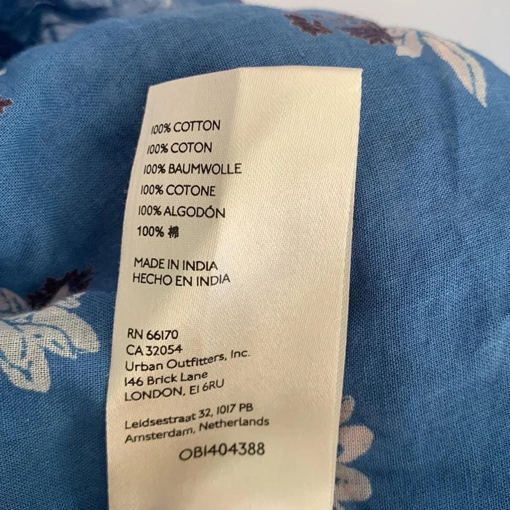 Free People Amanda Ruffle Wrap Top Floral Blue White Size Small